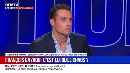 Vote de confiance du 8 septembre: "Il faut changer de politique sur beaucoup de sujets", estime Aleksandar Nikolic, porte-parole du RN