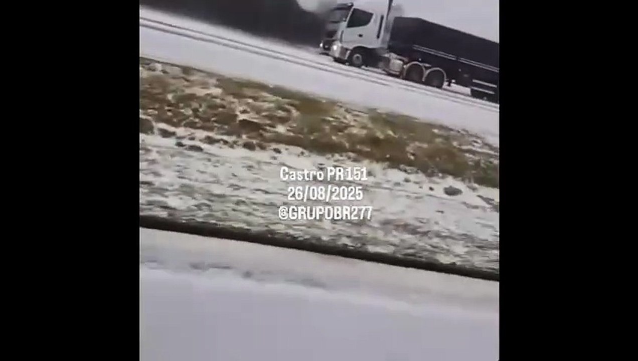 Granizo atinge o Paraná, deixa rastro de danos e cenário parecido com neve