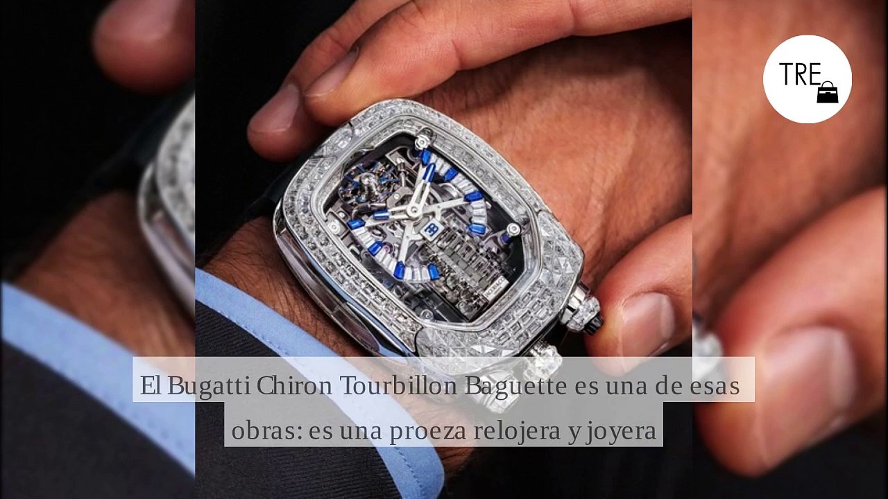 Bugatti inspira este reloj incrustado de diamantes y rubíes que guarda en su interior una gran sorpresa: un pequeño motor V16 completamente funcional