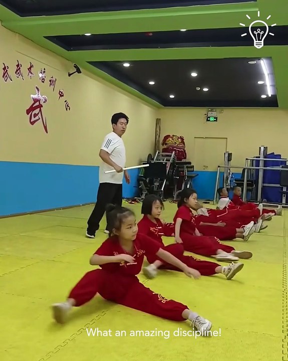 Kids practicing kung fu