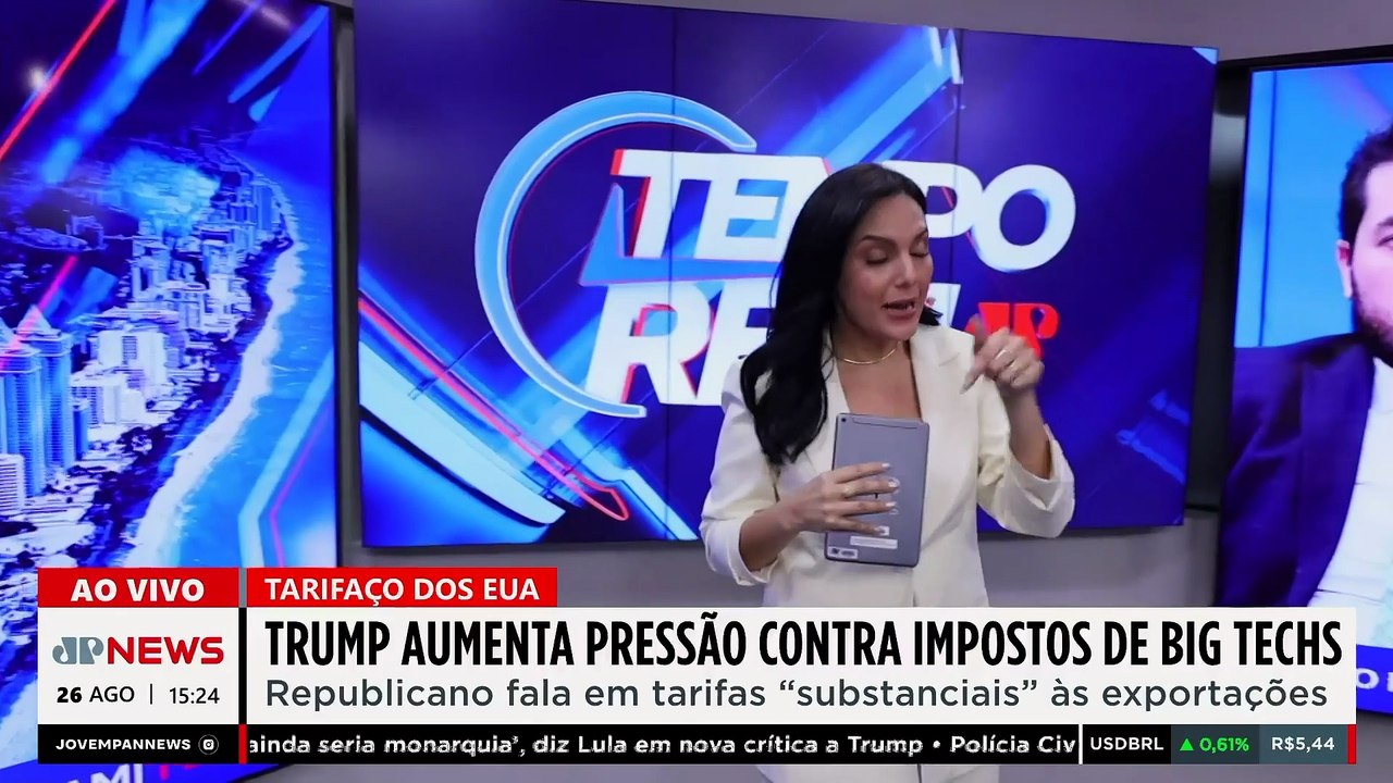 Trump ameaça impor tarifas a países que cobrarem impostos de big techs | TEMPO REAL