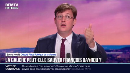 8 septembre: "En l'état, nous n'avons pas confiance en François Bayrou", éclairci Sacha Houlié, député Place Publique