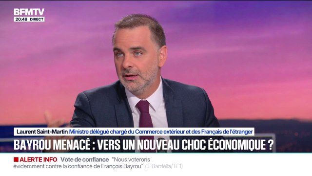 Vote de confiance du 8 septembre: Laurent Saint-Martin, ministre délégué chargé du Commerce extérieur estime que le Parti socialiste ferme la porte au débat