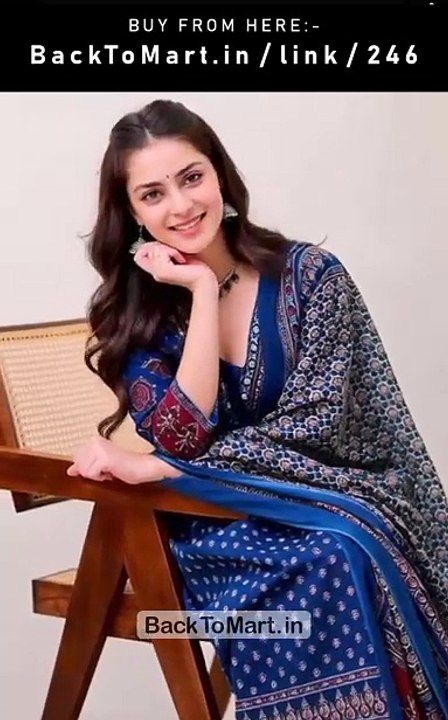 Printed Anarkali Kurta and Pant Set with Dupatta #fashion #trends