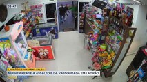 Mulher reage a assalto e dá vassourada em ladrão