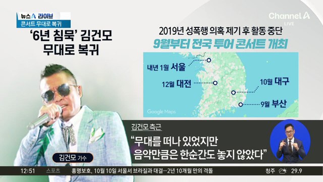 ‘성폭행 무혐의’ 김건모, 6년 만에 가요계 복귀
