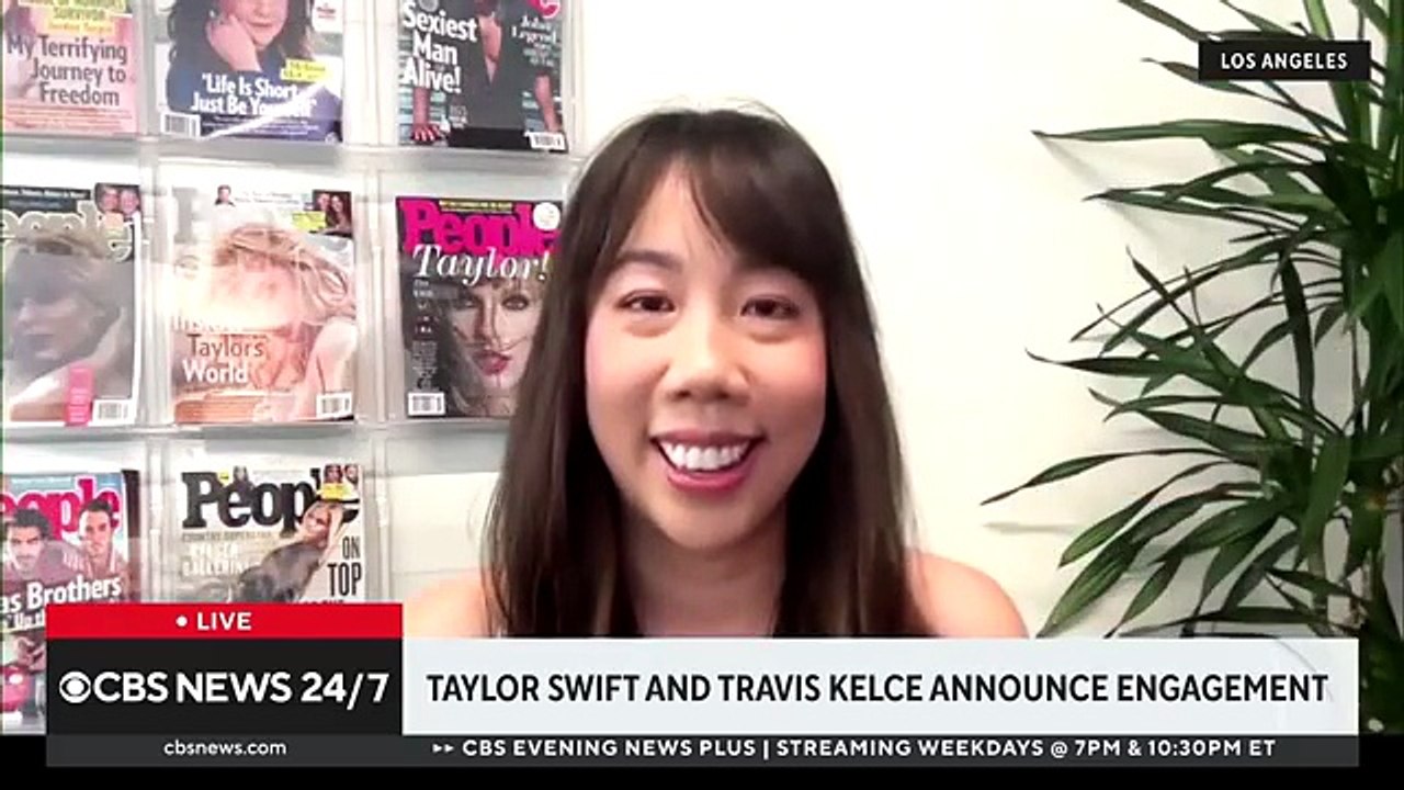 Égérie de la pop et icône mondiale des jeunes, Taylor Swift a annoncé cette nuit qu'elle allait épouser le joueur de foot américain Travis Kelce ! Même Donald Trump les a félicités... - Vidéo