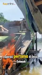 Operasi Tambang Emas Ilegal di Inhu, 10 Rakit Dimusnahkan