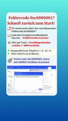 👉 Fehlercode 0xc0000001 beheben – Schnelle Lösung mit AOMEI Partition Assistant