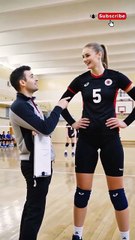 What Happens When a MUSCULAR Female Volleyball Player Takes the Court2? #songs