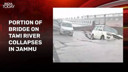 Watch: Moment Jammu's Tawi river bridge collapses with vehicles on it