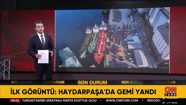 Son dakika... Haydarpaşa Limanı'nda gemi yangını!
