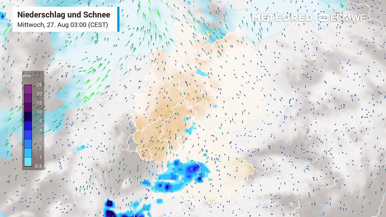Aus Westen Schauer und Gewitter: Unwettergefahr!