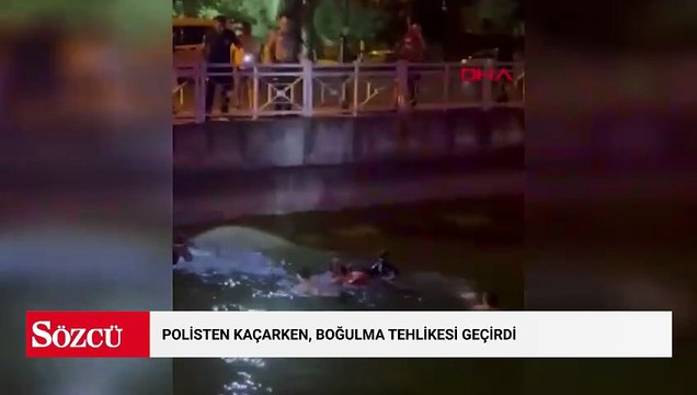 Polisten kaçan şüpheli, girdiği sulama kanalında boğulma tehlikesi geçirdi