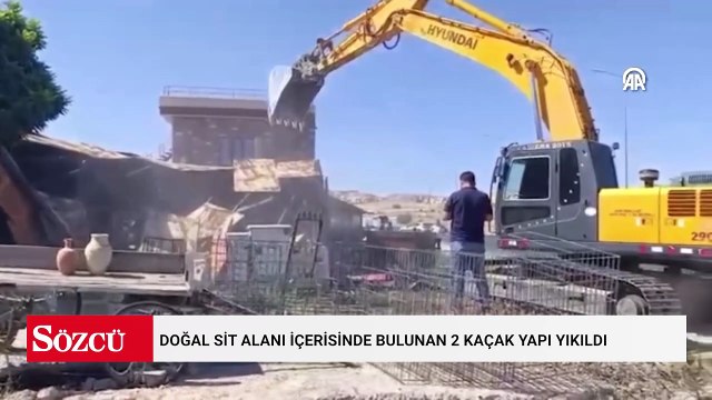 Doğal sit alanı içerisinde bulunan 2 kaçak yapı yıkıldı