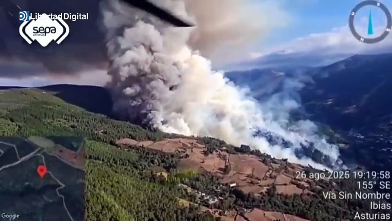 Nuevo incendio en Asturias obliga a desalojos y pone en alerta a varias poblaciones
