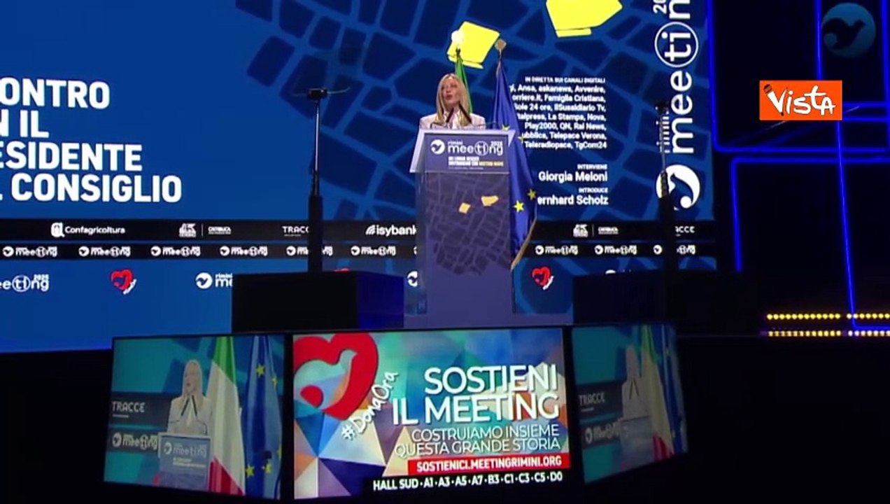 Meloni: "Applausi ai volontari del Meeting di Rimini, sono un vero spettacolo"