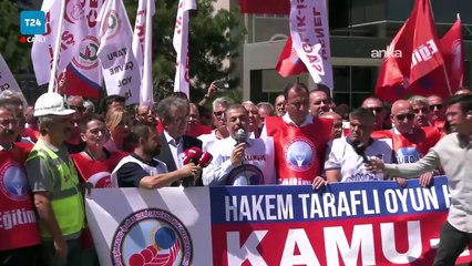 Birleşik Kamu-İş Konfederasyonu’ndan  Maliye Bakanlığı önünde protesto: Köle değiliz!