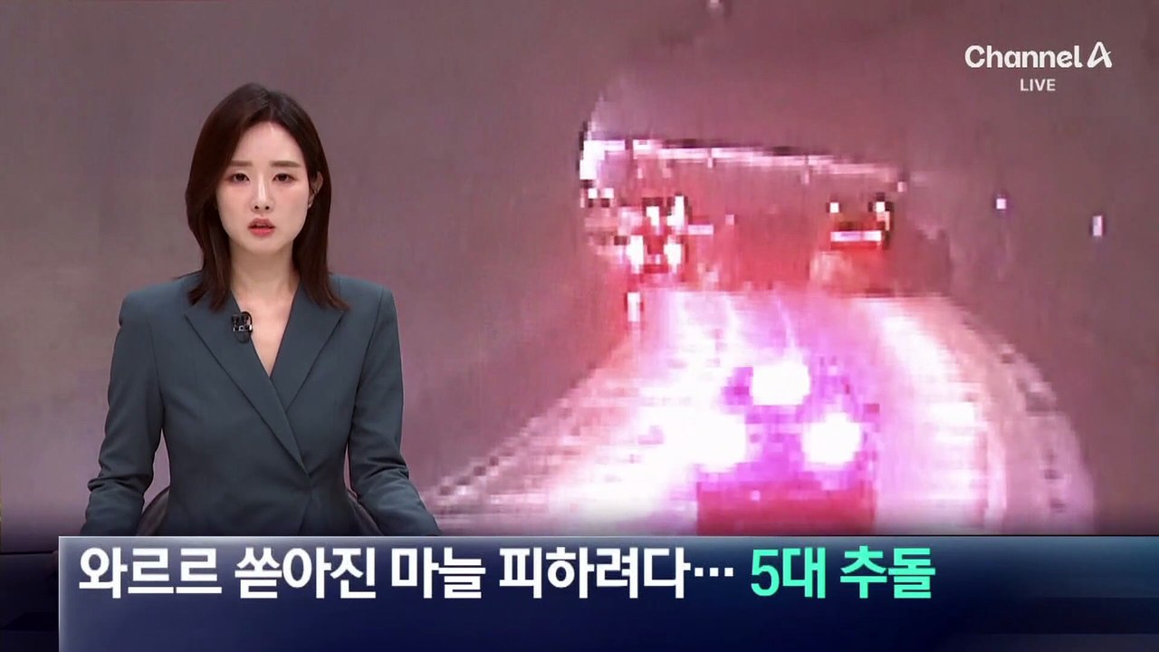 와르르 쏟아진 마늘 피하려다…5대 연쇄 추돌
