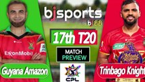 CPL 2025 | Trinbago Knight Riders vs Guyana Amazon Warriors 17th T20I Match Preview |