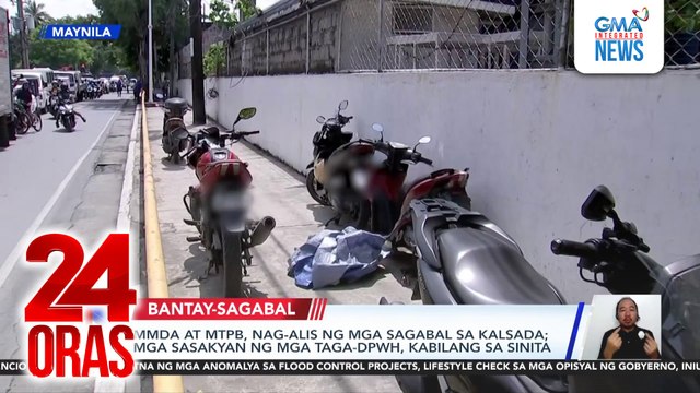 MMDA at MTPB, nag-alis ng mga sagabal sa kalsada; mga sasakyan ng mga taga-DPWH, kabilang sa sinita | 24 Oras