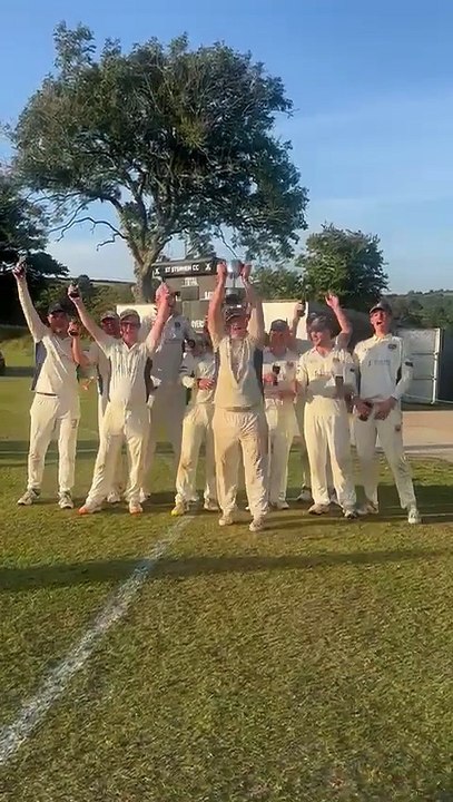 South Petherwin's T20 skipper Adrian Clements lifts the Clive Rosevear Cup at St Stephen on Sunday, August 10. Video from South Petherwin Cricket Club.