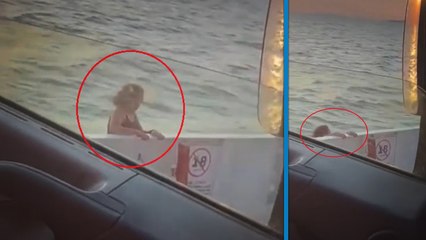 Kadın yolcunun feribottan atladığı anlar kamerada