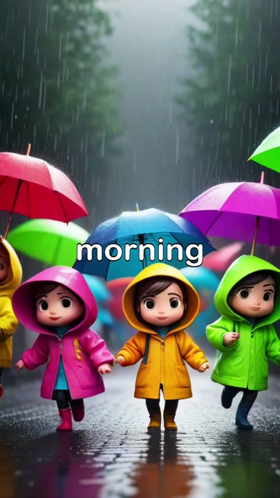 🌧️👧👦 The scene of school kids in rain is so cute and funny