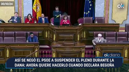 Así se negó el PSOE a suspender el pleno durante la DANA: Ahora quiere hacerlo cuando declara Begoña