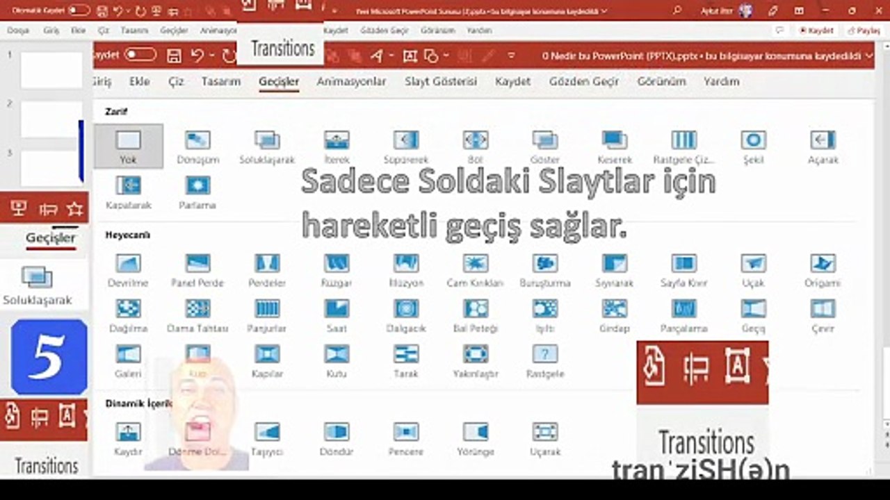 4.Ders Transitions Geçişler Geçiş Efektleri Powerpoint Slaytlar Arası Geçiş Efekti