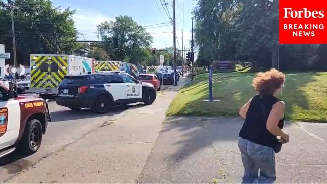 First Responders Arrive To Scene Of Deadly Minneapolis, Minnesota, Catholic School Shooting