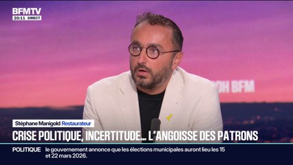 Crise politique: "Les oppositions ont montré leur parfaite incapacité à veiller à l'intérêt des Français", estime Stéphane Manigold, chef d'entreprise et restaurateur