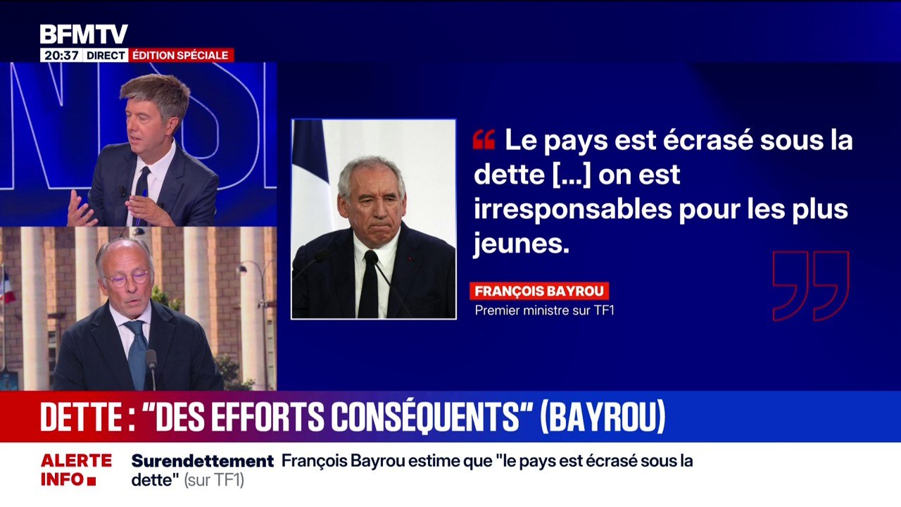 Crise politique: "Le pays est écrasé sous la dette", affirme le Premier ministre, François Bayrou