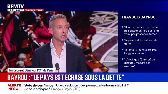 Crise politique: La voie qu'il a choisie, c'est de faire payer les plus modestes , estime Ian Brossat, sénateur PCF