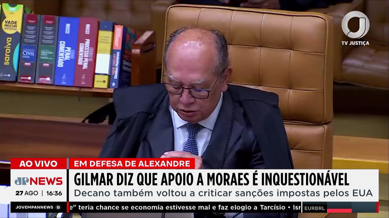 Gilmar diz que apoio a Moraes na condução do caso Bolsonaro é “inquestionável”