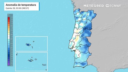 Temperaturas a descer significativamente até ao fim de semana em Portugal continental