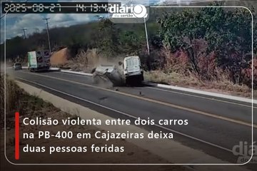 Colisão violenta entre dois carros na PB-400 em Cajazeiras deixa duas pessoas feridas