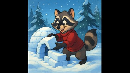 بيت الراكون الثلجي ❄️ أغنية شتوية للأطفال - حكايات داكوتا الشمالية