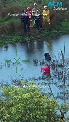 Man winched to safety after sinking into mud
