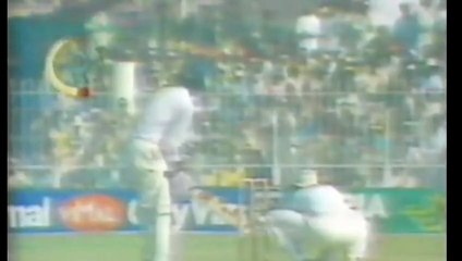 Sridharan Jaganathan took the wicket of Mansoor Akhtar, 17th Match at Faisalabad, Oct 25 1987