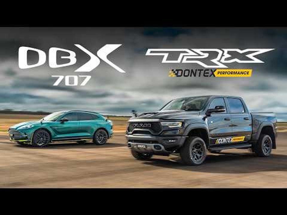 1200hp RAM TRX vs Aston Martin DBX707 drag race: Twin turbo beasts!