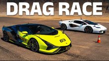 V12 Lambo Countach vs Sian DRAG RACE - two cars worth $10m!!
