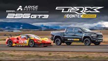 Ferrari 296 GT3 vs 1200hp RAM TRX drag race!
