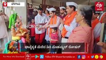 ಹಣೆ ಮೇಲೆ ತಿಲಕ, ಕೊರಳಲ್ಲಿ ಕೇಸರಿ ಶಾಲು, ಕೈಯಲ್ಲಿ ಗಣಪ: ಭಾವೈಕ್ಯತೆ ಮೆರೆದ ಬೆಳಗಾವಿ ಡಿಸಿ