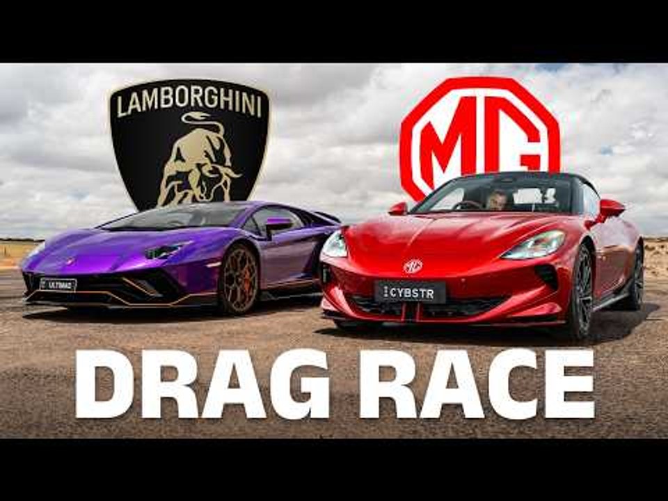 Lambo vs MG drag race: Aventador Ultimae vs Cyb...