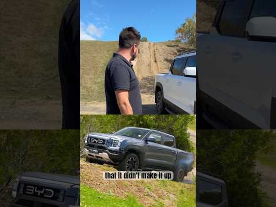 Small hill vs electric pickup truck