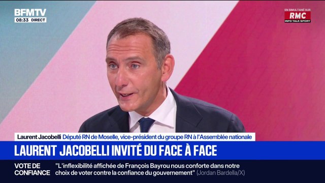 Représentants de l'opposition en vacances : Marine Le Pen lui a écrit [à François Bayrou] au milieu de l'été , assure Laurent Jacobelli (RN)