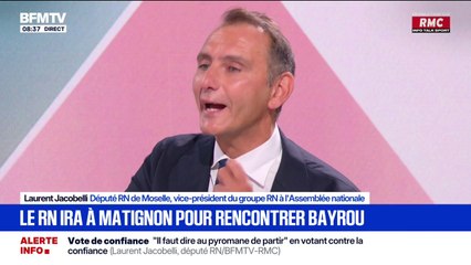 Vote de confiance: "Rien" ne fera changer d'avis le Rassemblement national, déclare Laurent Jacobelli