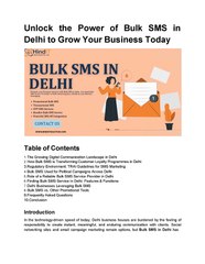 Unlock the Power of Bulk SMS in Delhi to Grow Your Business Today