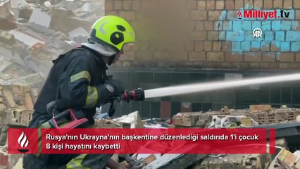 Kiev'e gece saldırısı: 1'i çocuk 8 ölü